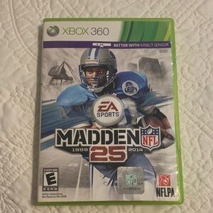 Xbox 360 Madden 25 1989-2014 Game Case with Action-Packed CoverPreOwned
